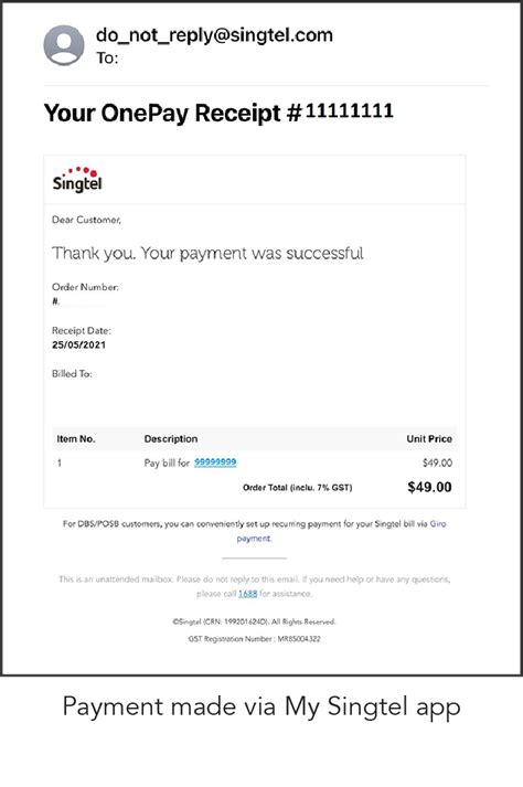 singtel bill overdue.